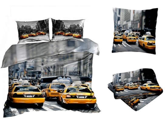 Pościel Satyna Bawełniana 200X220Cm New York Taxi Z Prześcieradłem 3D Galeria Pościeli