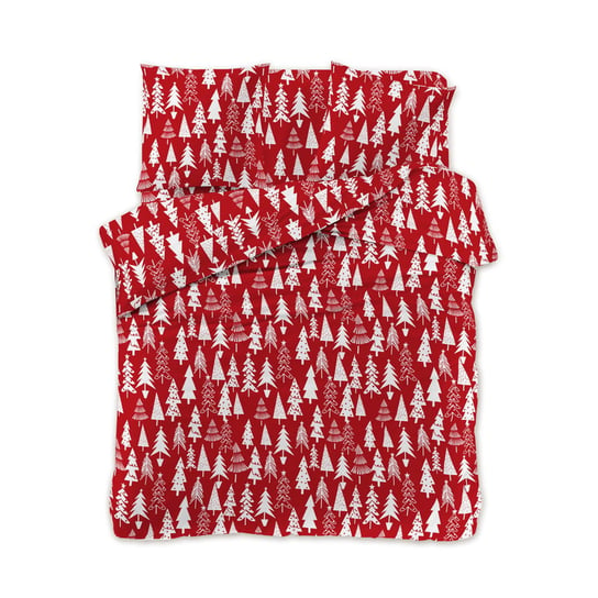 Pościel świąteczna 160x200 czerwona biała choinki Inna marka