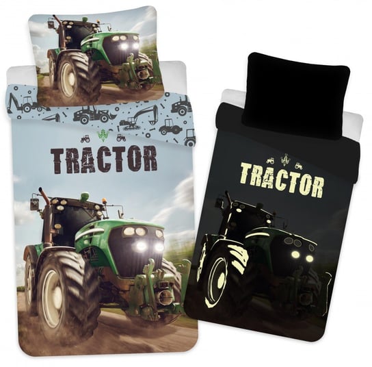 Pościel Traktor 100X135 + 40X60 Bawełna Świecąca Faro