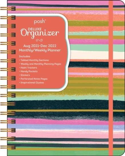 Posh. Deluxe Organizer (Brushstroke Stripe)17-Month 2021-2022 MonthlyWeekly Planner Calendar Opracowanie zbiorowe
