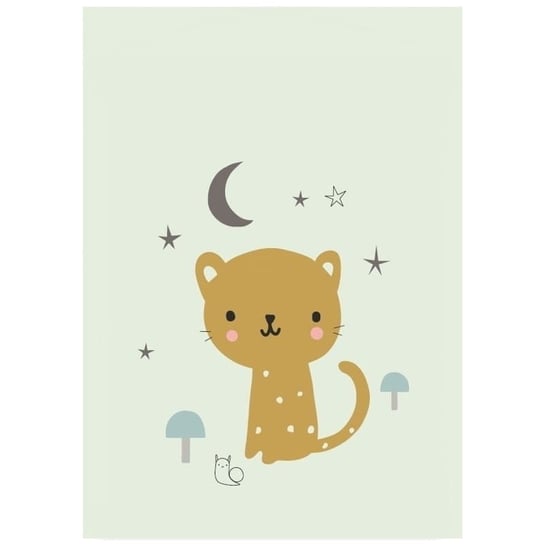 Poster Leopard Pastel Mint 42 X 29.7 Cm Petit Monkey Matchstick Monkey