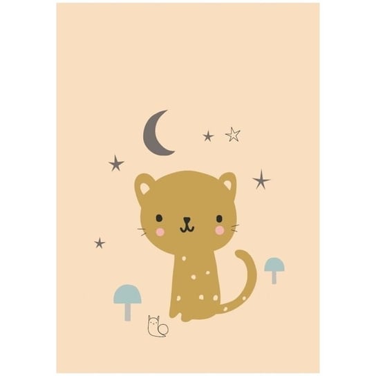 Poster Leopard Pastel Peach 42 X 29,7 Cm Petit Monkey Matchstick Monkey
