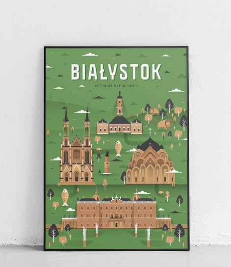 Poster Polytechnic, Białystok - Plakat Miasta - zielony Poster Polytechnic
