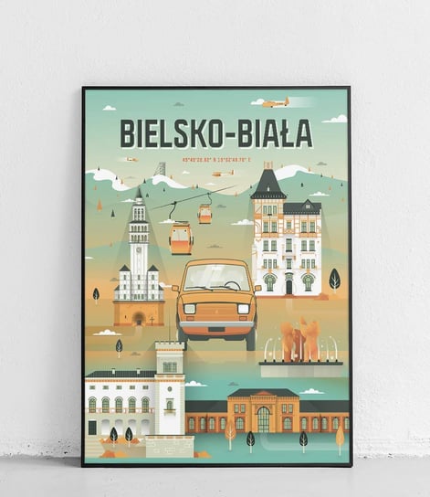 Poster Polytechnic, Bielsko Biała - Plakat Miasta - zielony Poster Polytechnic
