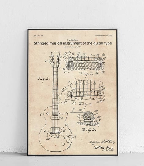Poster Polytechnic, Gitara elektryczna Gibson - plakat Poster Polytechnic