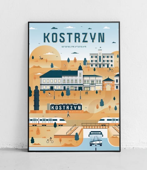 Poster Polytechnic, Kostrzyn - Plakat Miasta - jasnoniebieski Poster Polytechnic