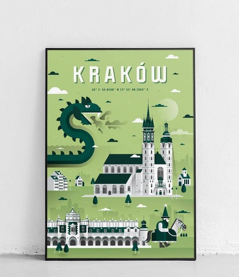 Poster Polytechnic, Kraków - Plakat Miasta - zielony Poster Polytechnic