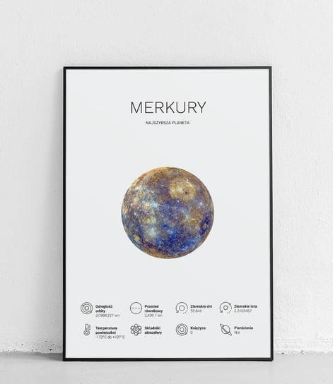 Poster Polytechnic, Merkury 2 - Planety Układu Słonecznego - plakat Poster Polytechnic
