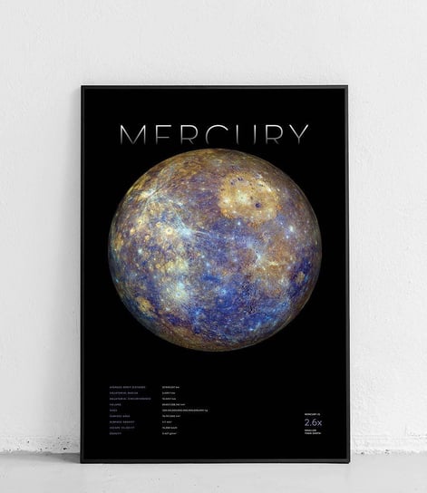 Poster Polytechnic, Merkury - Planety Układu Słonecznego v2 - plakat Poster Polytechnic