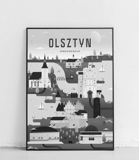 Poster Polytechnic, Olsztyn - Plakat Miasta - czarno-biały Poster Polytechnic