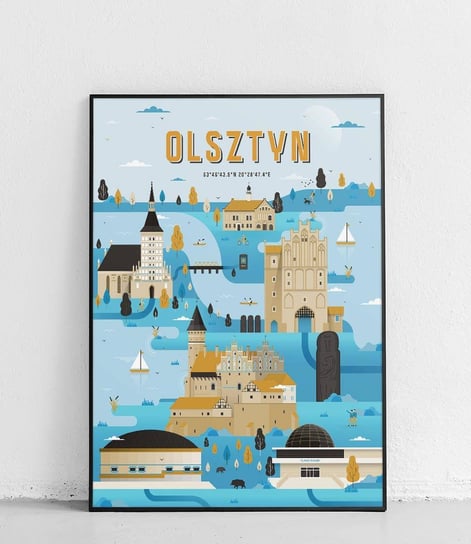 Poster Polytechnic, Olsztyn - Plakat Miasta - niebieski Poster Polytechnic