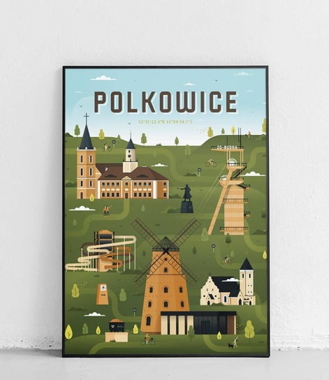 Poster Polytechnic, Polkowice - Plakat Miasta - zielony Poster Polytechnic