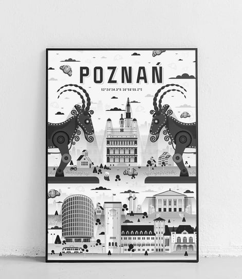Poster Polytechnic, Poznań - Plakat Miasta - czarno-biały Poster Polytechnic