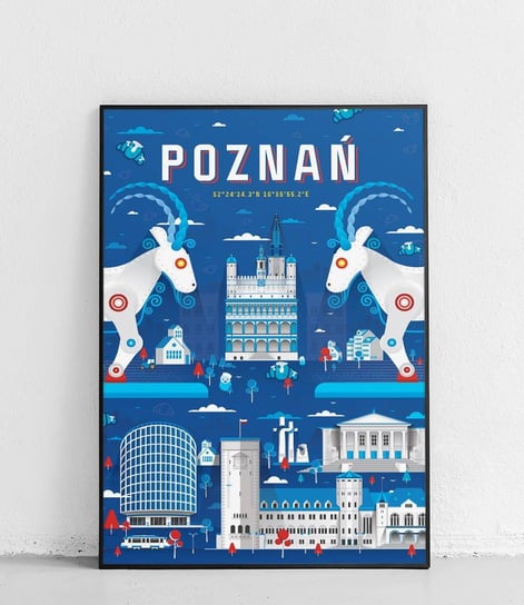Poster Polytechnic, Poznań - Plakat Miasta - niebieski Poster Polytechnic