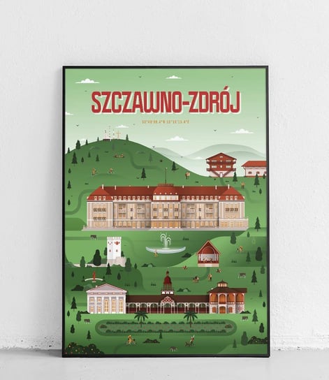 Poster Polytechnic, Szczawno-Zdrój - Plakat Miasta - zielona Poster Polytechnic