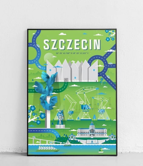 Poster Polytechnic, Szczecin - Plakat Miasta - zielony Poster Polytechnic