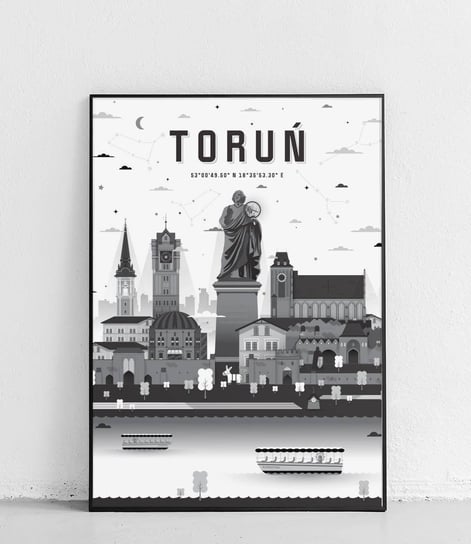Poster Polytechnic, Toruń - Plakat Miasta - czarno-biały Poster Polytechnic