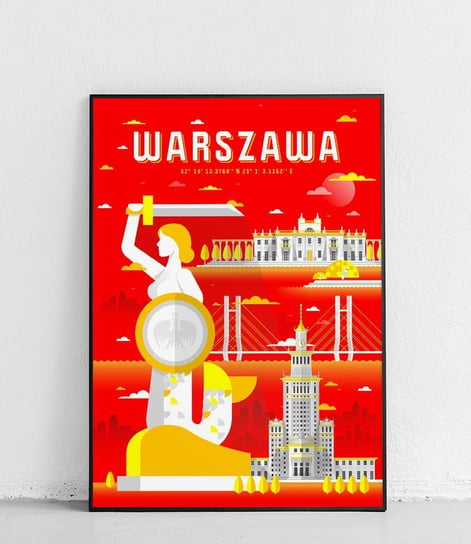 Poster Polytechnic, Warszawa - Plakat Miasta - czerwony Poster Polytechnic