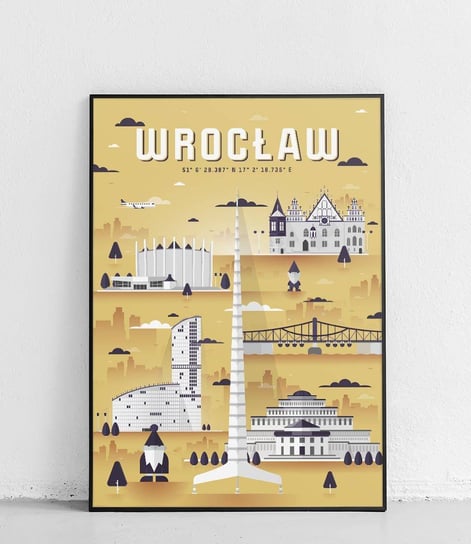 Poster Polytechnic, Wrocław - Plakat Miasta - jasny żółty Poster Polytechnic