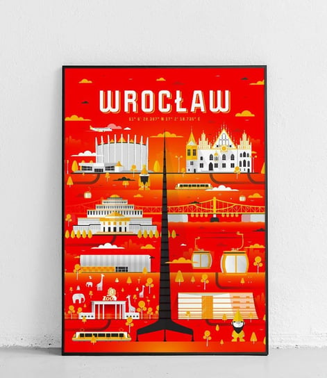 Poster Polytechnic, Wrocław - Plakat Miasta - wersja 2 - czerwony Poster Polytechnic