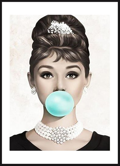 Poster Story, Plakat, Audrey Hepburn z Balonem, wymiary 21 x 30 cm posterstory.pl