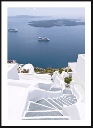 Poster Story, Plakat, Białe Schody na Santorini, wymiary 30 x 42 cm posterstory.pl