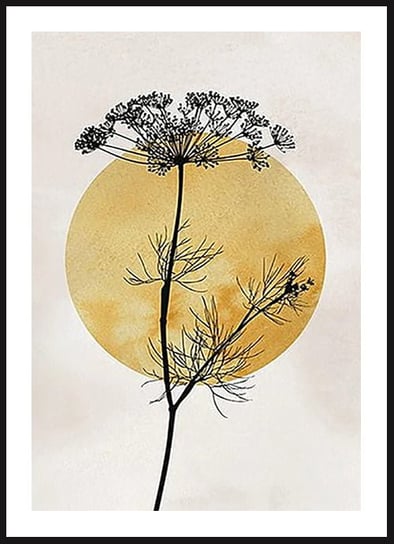 Poster Story, Plakat, Czarne Drzewo na Tle Słońca, wymiary 42 x 60 cm posterstory.pl