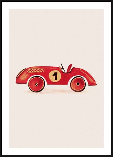 Poster Story, Plakat, Czerwony Samochód Wyścigowy, wymiary 30 x 42 cm posterstory.pl
