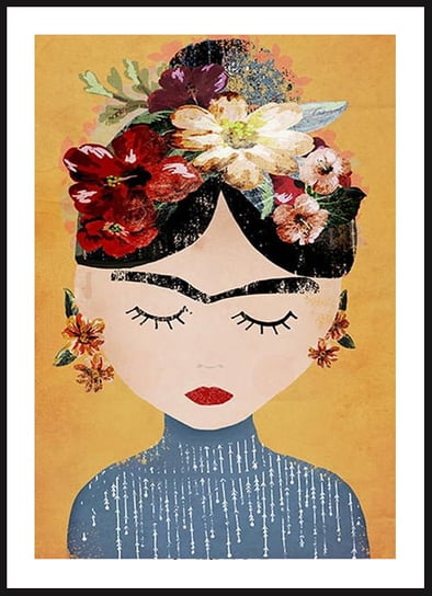 Poster Story, Plakat, Frida, Hipiska na Żółtym Tle, wymiary 30 x 42 cm posterstory.pl
