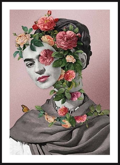 Poster Story, Plakat, Frida Kahlo Otulona Różami, wymiary 21 x 30 cm posterstory.pl