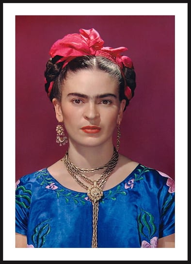 Poster Story, Plakat, Frida Kahlo w Złotej Biżuterii, wymiary 50 x 70 cm posterstory.pl