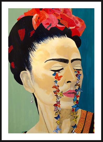 Poster Story, Plakat, Frida Kahlo z Motylami, wymiary 21 x 30 cm posterstory.pl