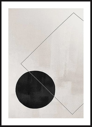 Poster Story, Plakat, Geometryczne Figury, Czerń i Beż, wymiary 50 x 70 cm posterstory.pl
