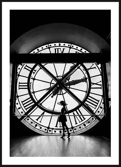 Poster Story, Plakat, Kobieta przy Zegarze w Muzeum Orsay w Paryżu, wymiary 30 x 42 cm posterstory.pl