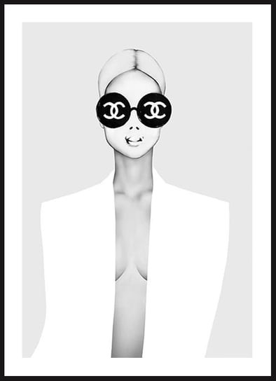 Poster Story, Plakat, Kobieta w Okularach Chanel, wymiary 21 x 30 cm posterstory.pl
