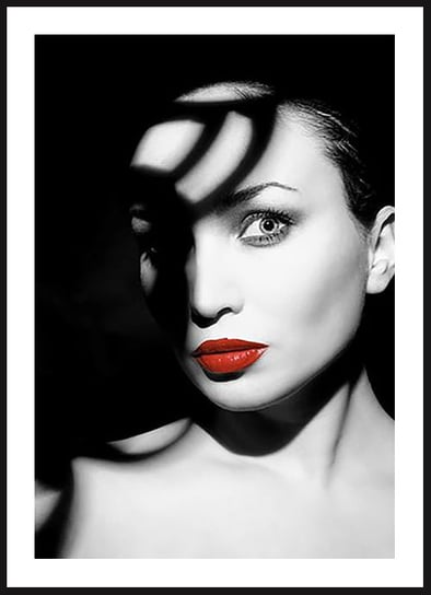 Poster Story, Plakat, Kobieta z Czerwonymi Ustami, wymiary 30 x 42 cm posterstory.pl