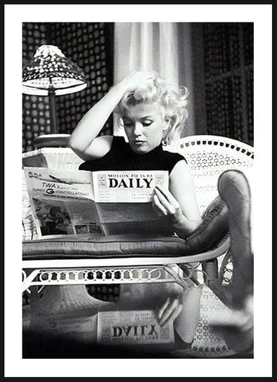 Poster Story, Plakat, Marilyn Monroe z Gazetą, wymiary 21 x 30 cm posterstory.pl