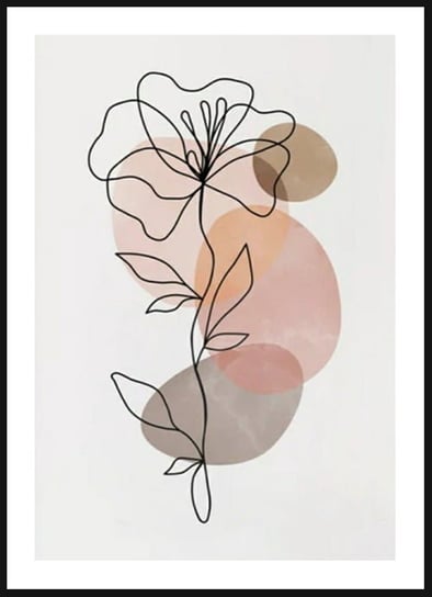 Poster Story, Plakat, Pastelowa Magnolia, Kontury, wymiary 30 x 42 cm posterstory.pl