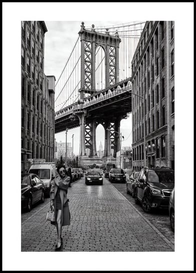 Poster Story, Plakat, Spacer po Brooklyn Bridge, wymiary 30 x 42 cm posterstory.pl