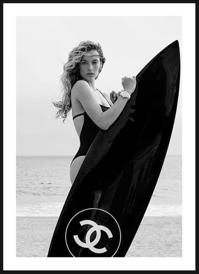 Poster Story, Plakat, Surferka Chanel, wymiary 30 x 42 cm posterstory.pl