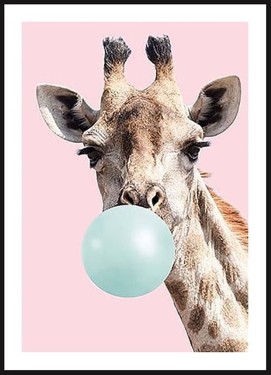 Poster Story, Plakat, Żyrafa z Balonem, wymiary 30 x 42 cm posterstory.pl