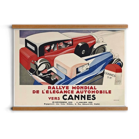 poster z ramką A2 Samochody Cannes dębowe drewno, ArtprintCave ArtPrintCave