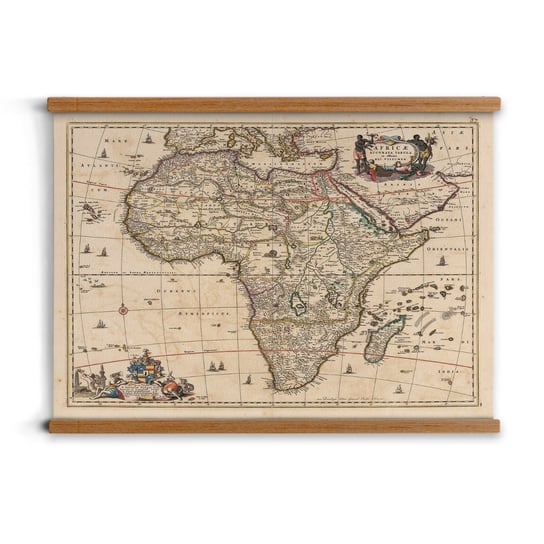 poster z zawieszką A2 drewno Mapa stulecia Afryka, ArtprintCave ArtPrintCave
