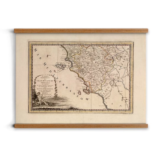 poster z zawieszką A2 Mapa Włoch Toskania vintage, ArtprintCave ArtPrintCave