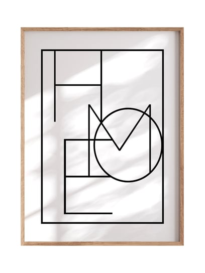 POSTERILLA.PL Plakat Home Typo rozmiar 50x70cm w ramie drewnianej Oak POSTERILLA.PL