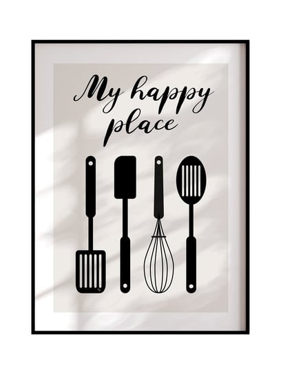 POSTERILLA.PL Plakat Kitchen is my place rozmiar 50x70cm w ramie czarnej aluminiowej POSTERILLA.PL