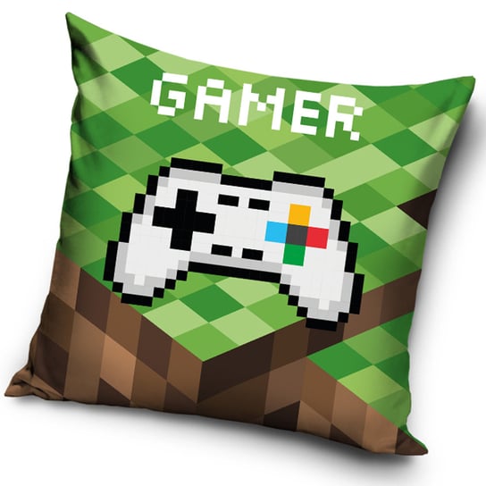 Poszewka 40x40 dekoracyjna MIĘKKI VELVET dla dziecka Minecraft piksel gamer Carbotex