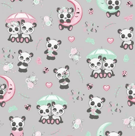 Poszewka 40x60 pandy szara kolorowa Kids inna (Inny)
