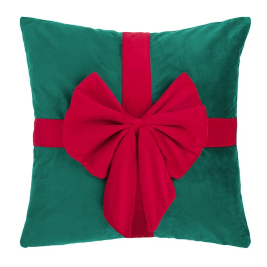 Poszewka Christma Bow 45*45 cm zielona Spod Igły i Nitki