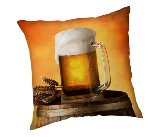Poszewka dekoracyjna 40x40 3D Piwo kufel 9602 młodzieżowa na prezent cushion cover beer Jerry Fabrics